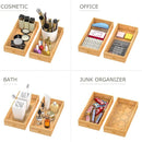 Bamboo Kitchen Drawer Organizer,Stackable Silverware Tray Utensil Organizer Cutlery Holder for Kitchen,Wooden Storage Box for Bathroom, Multi-Use Drawer Organizer for Office,Makeup(12x6x2.5 inch） by CozyNest Decor