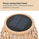 Large Patio Solar Powered Lantern for Garden Outdoor Decorative Floor Lamp Water-Resistant Wicker Lights for Deck Backyard by CozyNest Decor