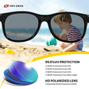 RIVBOS Kids Sunglasses Polarized UV Protection Flexible Rubber Glasses Shades with Strap for Boys Girls RBK004 by TinyTreasures Baby Boutique