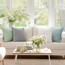 decorUhome Chenille Soft Throw Pillow Covers 22x22 Set of 2, Farmhouse Velvet Neutral Decorative Euro Pillow Covers with Stitched Edge for Couch Sofa Bed Home Decor, Aqua Haze by CozyNest Decor