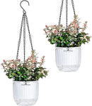 4.5 Inch 2 Pcs Self Watering Hanging Planter Indoor Plant Pots Drainage Holes, Outdoor Small Hanging Planters Flower Pot Basket, Visible Water Level, Plant Hanger Home Decor, Gardening by GreenHaven Gardens