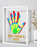 Family Handprint Kit, Baby Hand Print Kit, DIY Handmade Craft Keepsake Frame, Adoption Family Gifts for New Mom, New Parents, Grandparents, Mother's Day, Father's Day, Christmas, 6 Non-Toxic Paints by TinyTreasures Baby Boutique