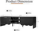 ORRD 63'' TV Stand, Modern TV Console Table Wave Panel Television Stands Entertainment Media Center with Storage Compartment and Sliding Door for Living Room (Black) by CozyNest Decor