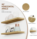 Heimlove Floating Shelves for Wall 36 Inches Long,9.3" Deep Oak Floating Shelf Set of 2,Wall Mounted Shelves for Bathroom Bedroom Living Room Kitchen Office,Shelf for Books Storage,Home Decor by CozyNest Decor