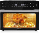 32QT Extra Large Air Fryer, 19-In-1 Air Fryer Toaster Oven Combo with Rotisserie and Dehydrator, Digital Convection Oven Countertop Airfryer Fit 13" Pizza, 6 Accessories, 1800w (Black) by CozyNest Decor