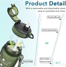 Enerbone Water Bottle, Leakproof BPA & Toxic Free, Motivational Water Bottle with Times to Drink and Straw, Fitness Sports Water Bottle with Strap for Office, Gym, Outdoor Sports by CozyNest Decor