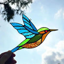 2 Packs Stained Glass Hummingbird Suncatcher Window Hanging Ornament, Stained Glass Birds Suncatcher for Window Decor, Hummingbird Gifts for Women, Mom, Birds Lovers by GreenHaven Gardens