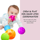 Baby Textured Multi Sensory Toys Massage Ball Gift Set BPA Free for Toddlers 1-3 Soft Balls Montessori Infant Baby Toys 6 to 12 Months 6 Pack by TinyTreasures Baby Boutique