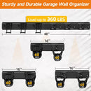 Garden Tool Organizer Wall Mount, Heavy Duty 48 Inches Garage Organization and Storage Racks for Yard Tools with 6 Hooks, Tool Hangers Holders for Hanging Folding Chair, Rake and Shovel by GreenHaven Gardens