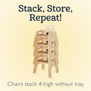 Foundations Easy Serve 11" Wood Feeding Chair for Toddlers, Adjustable Harness, Removable Dishwasher Safe Tray, “No Tip” Base, Baltic Birch Plywood by TinyTreasures Baby Boutique