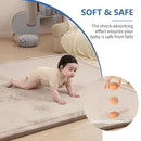 Baby Play Mat for Floor, 1.3" Thick Elasti-Foam 50x50 Playpen Mat for Toddlers Infant kids,Water-Repellent Soft Coral Velvet for Tummy Time, Non-Slip Backing for Crawling,Tatami Style(Beige) by TinyTreasures Baby Boutique