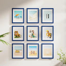Vittanly 8x10 Picture Frame Set of 9 - Display 5x7 Photos with Mat or 8x10 Without Mat, Wall Mount & Tabletop Frames for Home Decor, Horizontal or Vertical (Blue) by CozyNest Decor