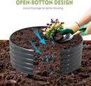 FORTUNO 2 Pcs 2 Ft Round Raised Garden Bed Box Galvanized Metal Outdoor High Flower Bed Steel Patio Ground Planter for Planting Vegetables and Herbs, Dark Grey by GreenHaven Gardens