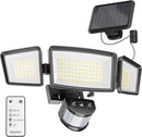 Ensenior 5 Motion Sensor Modes Solar Security Light, 1800LM 270° Wide Angle 3 Heads LED Flood Lights, IP65 Waterproof Wall Lights, Separate Solar Panel Remote Control Solar Lights Outdoor by GreenHaven Gardens