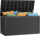 100 Gallon Outdoor Deck Box,Storage Lockable Waterproof Patio Furniture,Garden Tools,Cushions,Pool Accessories Outside Storage Resin Box(Black) by GreenHaven Gardens