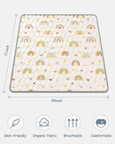 Boho Rainbow Baby Play Mat 71" X 59" Playpen Mat Thicken One-Piece Crawling Mat Non-Slip Cushioned Baby Floor Mat Letter Playmats for Babies Toddlers Infants Tummy Time Activity (71X59,Beige) by TinyTreasures Baby Boutique