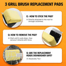 MEKER Grill Brush Bristle Free, Grill Cleaner Brush with 3 BBQ Replacement Head, Seamless Scraper Tool for Cast Iron, Stainless Steel Grates, Safe Grill Scraper Outdoor BBQ Grill, Black by GreenHaven Gardens