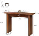AVZEAR Mid Century Narrow Entryway Console Table, 43.3" Fluted Wood Couch Table Behind Sofa Long and Skinny for Living Room Hallway Entrance Foyer, Walnut by CozyNest Decor