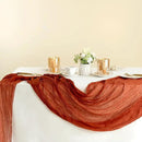 Sioloc Terracotta Table Cloth Cheesecloth Table Runner 10ft Rustic for Tea Wedding Party Baby Bridal Centerpiece Fall Decor for Home Halloween Thanksgiving by CozyNest Decor