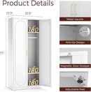 71" White Wardrobe Closet with 2 Doors, Metal Armoire Wardrobe Cabinet with Hanging Rod and Adjustable Shelves, Clothing Storage Cabinets for Bedroom, Laundry Room, Home Office by CozyNest Decor