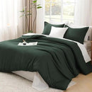 Litanika Forest Green Comforter Full Size, 3 Pieces Lightweight Solid Bedding Set, All Season Fluffy Bed Set (79x90In Comforter & 2 Pillowcases) by CozyNest Decor