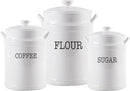 Ceramic Canister Set with Airtight Lids - 3-Piece Kitchen Storage for Flour, Sugar, Coffee, Tea & Spices - Modern Countertop Decor by CozyNest Decor
