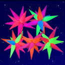 Mega-L Glow Glow in The Dark Party Supplies, 5 Pcs Neon Star Balloons Kit – Neon Foil Explosion & 12 pt Cone Balloons for Arches/Garlands. Perfect for Birthday, Wedding, Anniversary, Graduation Party by TinyTreasures Baby Boutique