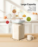 Ankou Airtight Food Storage Container with Pop Lid & 130ml Scoop, 4L/4.2qt *2 BPA-Free Cereal, Rice, Flour, Pasta & Snack Container, Stackable & Durable,Kitchen Pantry Organizer by TinyTreasures Baby Boutique