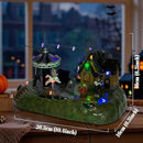 Animated Halloween Carousel Village House, LED Spooky Festival Display Collection Battery Operate, Indoor Use only by CozyNest Decor