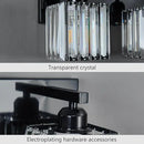 Modern Bathroom Vanity Light 2-Lights Plating Black Crystal Bathroom Wall Light Vanity Light Fixtures by CozyNest Decor