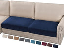 PrinceDeco Velvet Couch Cushion Cover Soft Stretch Cushion Slipcover for Chair Loveseat Sofa Cushion Furniture Protector Seat Cushion Sofa Cover (2 Piece Large Sofa Cushion Covers, Navy) by CozyNest Decor