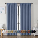 Simplebrand Ava Denim Blue Blackout Curtains for Bedroom 72 Inch Length 2 Panels, Privacy Thermal Insulated Rod Pocket Door Window Curtains for Patio French Door Front Door, W40 x L72 Inch, Denim Blue by TinyTreasures Baby Boutique