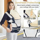 Baby Carrier Newborn to Toddler, Lightweight Ergonomic Baby Hip Seat Carrier Up to 33lbs, Adjustable Extended Waistband Infant Carrier with Breathable Sunshield, Navy Blue by TinyTreasures Baby Boutique