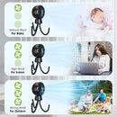 50H Portable Stroller Fan, 15000mAh Ultra-Long Battery Powered Rechargeable Personal Fans, Tripod Clip Fan with Auto Rotation，3 Speed Desk Handheld Cooling for Travel Car Seat Bedroom by TinyTreasures Baby Boutique
