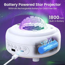 Star Projector with Bluetooth Speaker, 1800mAh Battery Operated Night Light Galaxy Projector, Northern Lights Aurora Projector with Moon, Mood Ambient Lighting for Bedroom Kids Girls Adults by TinyTreasures Baby Boutique