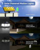 LE Solar Lights for Outside, Solar Lights Outdoor with Motion Sensor, WL4000 High Brightness, 3 Adjustable Heads 270° Wide Lighting Angle, IP65 Waterproof, Wireless Wall Lamp for Yard Garage by GreenHaven Gardens