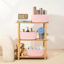 Small Storage Baskets for Organizing | Closet Organizer Bins | Shelf Toy Basket | Woven Rope Baskets | Cube Decorative Box | Shallow Basket | 13x8.5x5.1” | 4 Packs Light Pink by CozyNest Decor