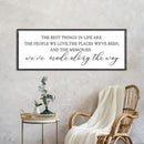 The Best Things in Life Wall Decor Sign 32 x 12 Inch Memories Inspirational Quotes Wood Framed Family Entryway Living Room Home Wall Art for Farmhouse Bedroom Room (Black) by CozyNest Decor