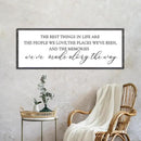 The Best Things in Life Wall Decor Sign 40 x 15 Inch Memories Inspirational Quotes Wood Framed Family Entryway Living Room Home Wall Art for Farmhouse Bedroom Room (Black) by CozyNest Decor