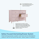 Graco Sasha 6 Drawer Dresser (Blush) – GREENGUARD Gold Certified, Wood Storage for Nursery or Kids’ Room, Safe Interlocking Drawer System & Easy Assembly with Pre-Installed Tracks by TinyTreasures Baby Boutique