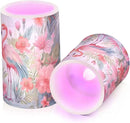 Flickering Flameless Candles, Pink Flamingo Print LED Candles with Remote Timer, Set of 2 Battery Operated Candle for Valentine Wedding Birthday by GreenHaven Gardens