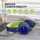 AILIHEN C8 Headphones Wired, On-Ear Headphones with Microphone and Volume Control, Corded 3.5mm Headset for Boys Girl School Smartphones Chromebook Laptop Computer Tablets Airplane Travel (Blue Green) by TinyTreasures Baby Boutique