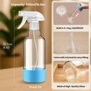 Glass Spray Bottles with Silicone Sleeve 16.9oz 2 Pack Empty Spray Bottle for Hair Mist/Stream Spraying for Cleaning Solutions, Plants, Essential Oils (clear-sblue&purple) by GreenHaven Gardens