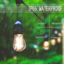 Svater 48 FT Outdoor String Lights 2W, Commercial Grade Patio Light with 15 pc Edison Shatterproof Bulbs, IP65 Waterproof LED Hanging Lighting for Bistro Cafe Market Outside Backyard, Warm White 2700K by CozyNest Decor