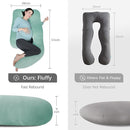 MOON PARK Pregnancy Pillows for Sleeping - U Shaped Full Body Maternity Pillow with Removable Cover - Support for Back, Legs, Belly, HIPS - 57 Inch - Turqouise - Cooling Cover by TinyTreasures Baby Boutique