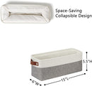 DULLEMELO Small Storage Baskets 15"x6"x5.5", Fabric Storage Bins for Toilet Tank Top [2 Pack], Back of The Toilet Basket (White&Grey) by TinyTreasures Baby Boutique