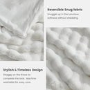 Cozy Bliss Faux Fur Throw Blanket for Couch, Fuzzy Soft Plush Thick Bubble Blanket for Sofa Bedroom Living Room, 90 * 90 Inches Cream White by CozyNest Decor