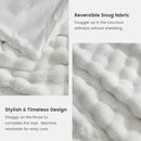 Cozy Bliss Faux Fur Throw Blanket for Couch, Fuzzy Soft Plush Thick Bubble Blanket for Sofa Bedroom Living Room, 108 * 90 Inches Cream White by CozyNest Decor