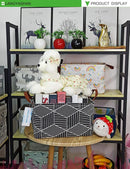 LANGYASHAN Rectangular Storage Bin Collapse Canvas Fabric Cartoon Storage Basket with Handles for Organizing Home Kitchen Boys and Girls Toys Office Closet Shelf Baskets (Black Diamond) by TinyTreasures Baby Boutique