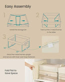 SONGMICS ClosetOrganizers Set of 3, Medium Fabric Storage Baskets, Foldable Organizer with Transparent Nylon Mesh, 15.7 x 11.8 x 9.8 Inches, Handles, for Bedroom, Living Room, Cream White URFB940W01 by CozyNest Decor